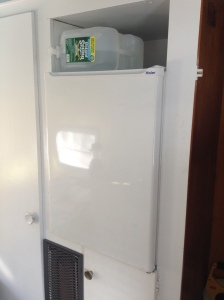 You know who else hooked us up? Matt, with this sweet fridge. No more storing cold-cuts on the roof!